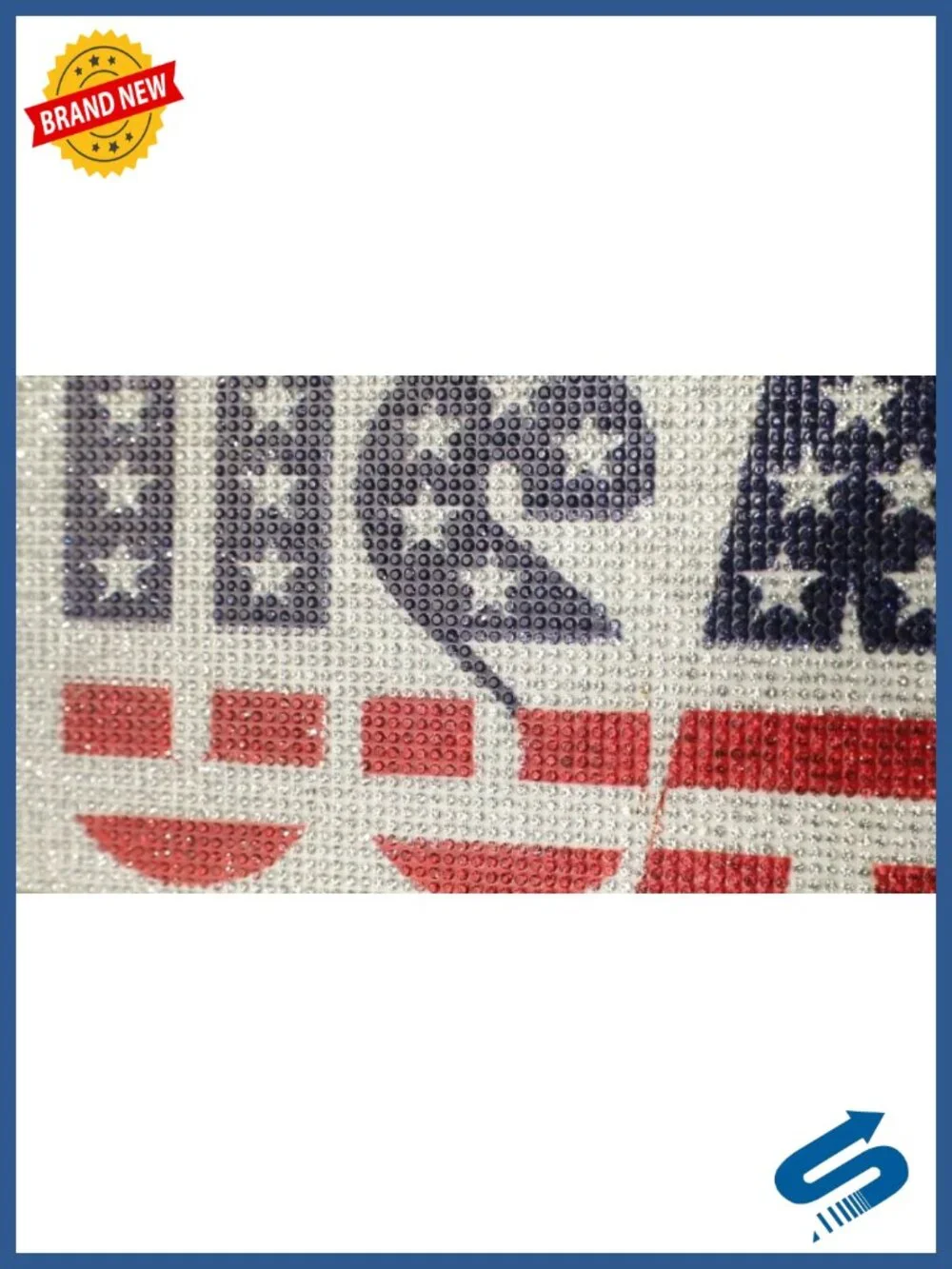 Rhinestone American Flag Crossbody Evening Clutch Purse